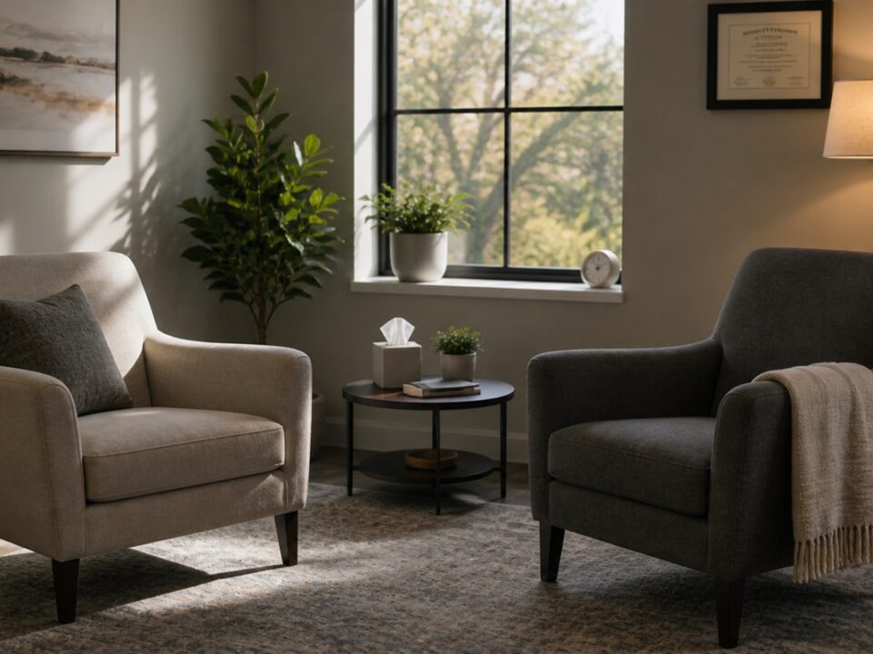 Therapist consultation room symbolizing family law clarity for Maryland clients