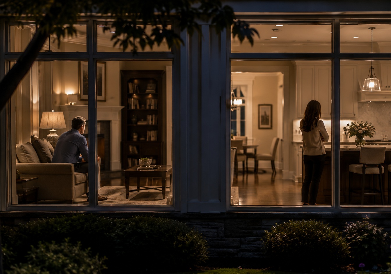 Couple emotionally distant inside their Cockeysville home before divorce