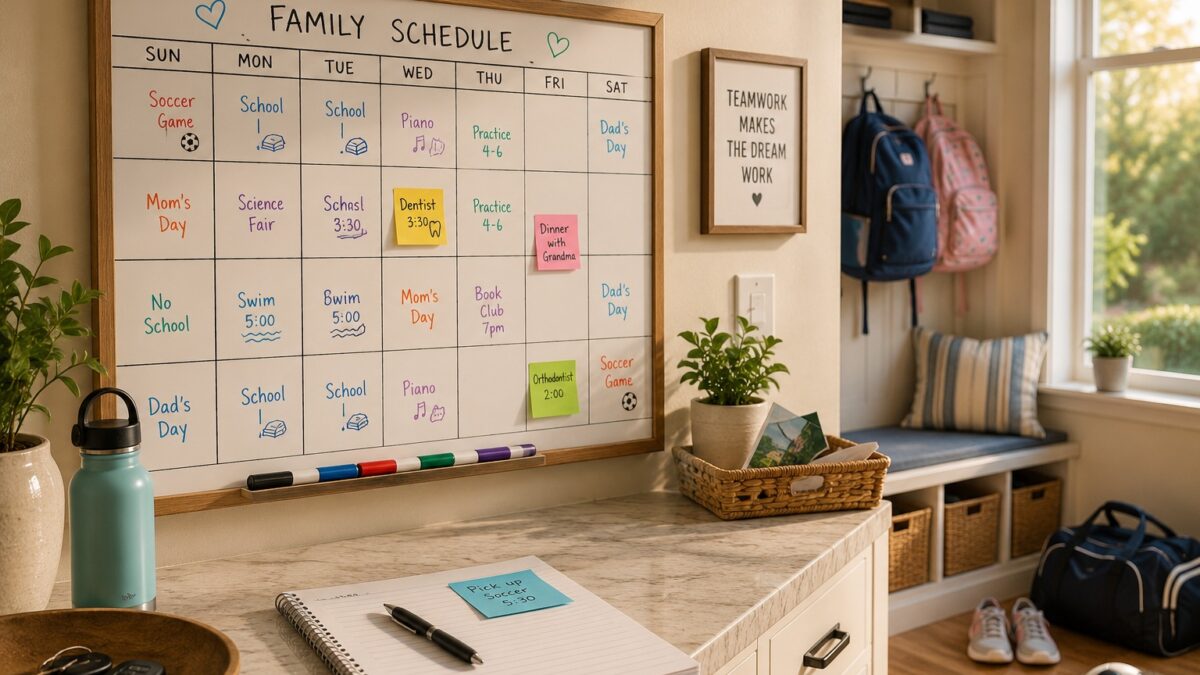 Family schedule illustrating planning for a Maryland parenting agreement