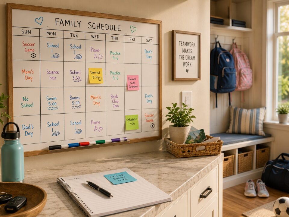 Family schedule illustrating planning for a Maryland parenting agreement