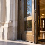 Courthouse entrance representing new privacy protections for Maryland divorce records