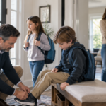 Family preparing for the day while parents face important decisions about divorce
